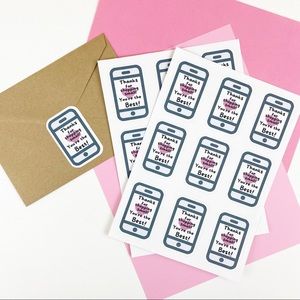 Thanks for Shopping Small You’re the Best Cellphone Sticker Packaging Stickers
